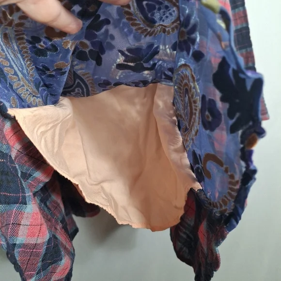 Soft Surroundings Plaid Tunic Top Burnout Velvet Paisley Forest Fairy Boho 2X - Picture 13 of 16